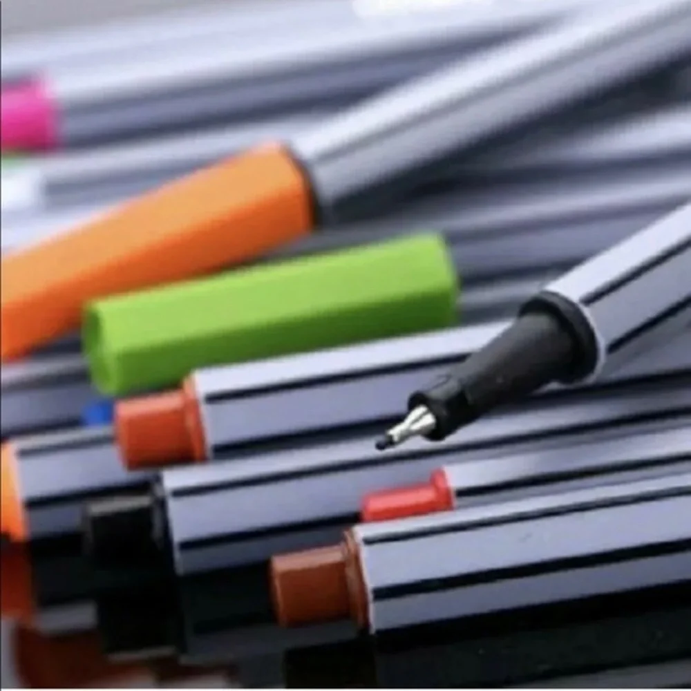 0.4mm 24 Colors Fine Line Marker Superfine Color Pen Water Based Assorted .